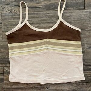 Brown Fitted Crop Camisole